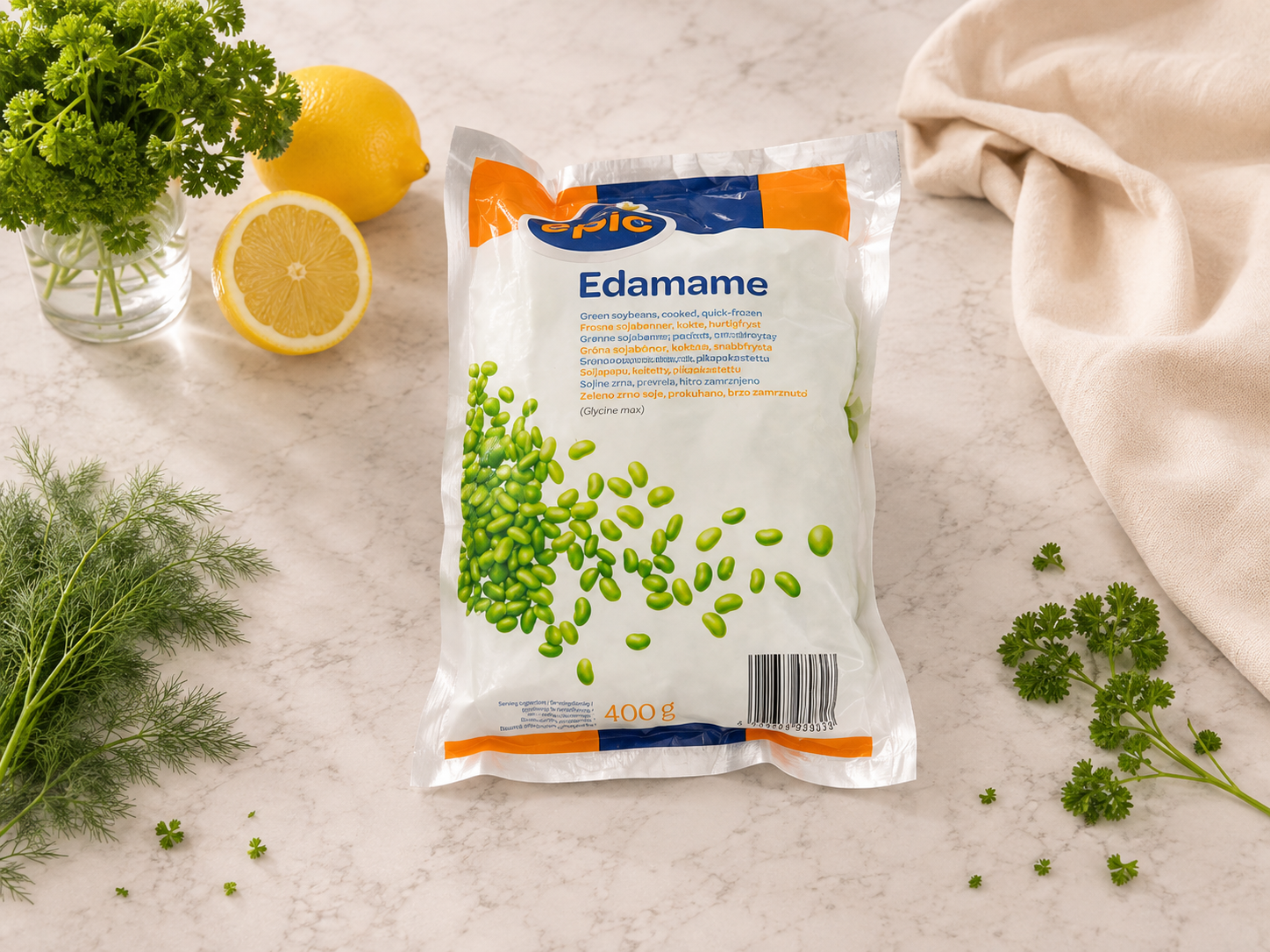 Edamame bønner pillede