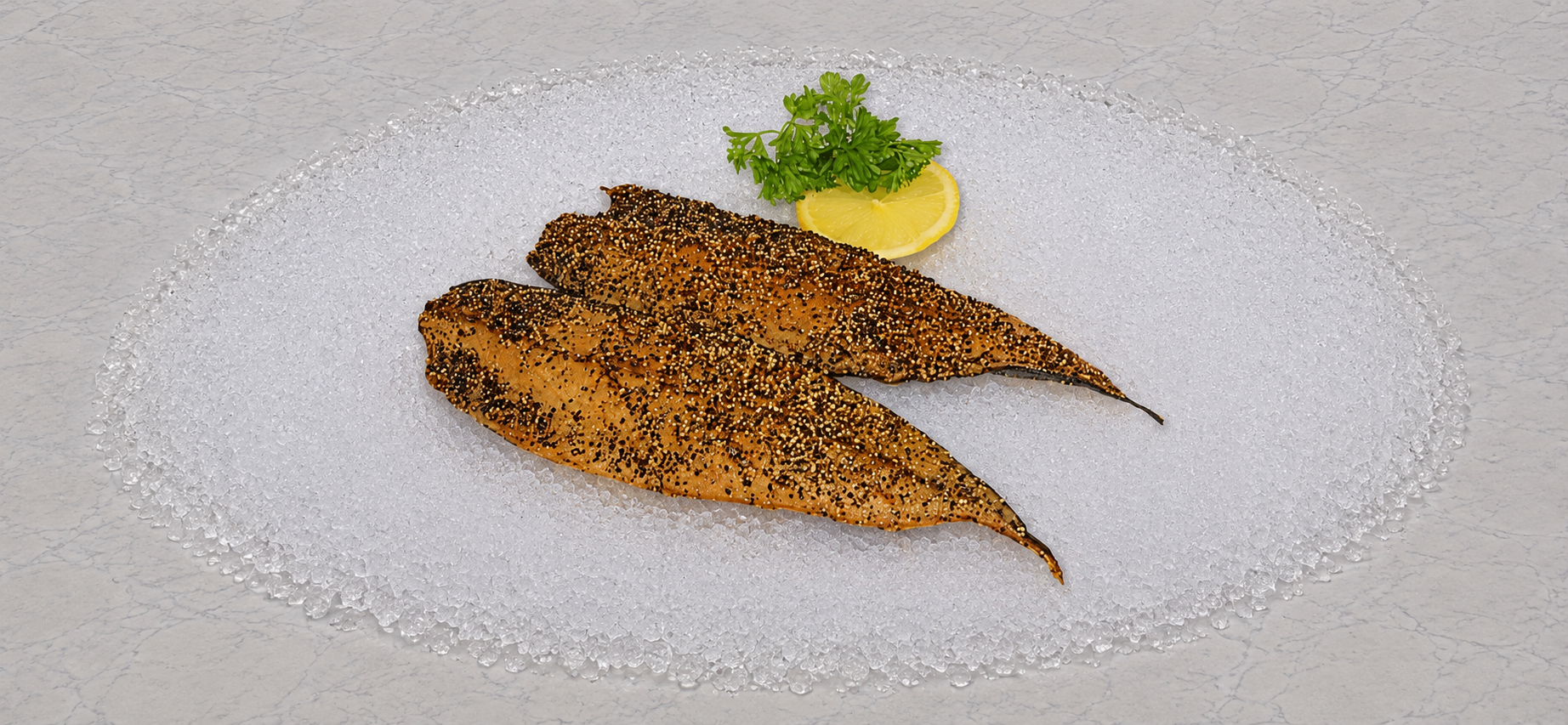 Hot smoked mackerel with pepper