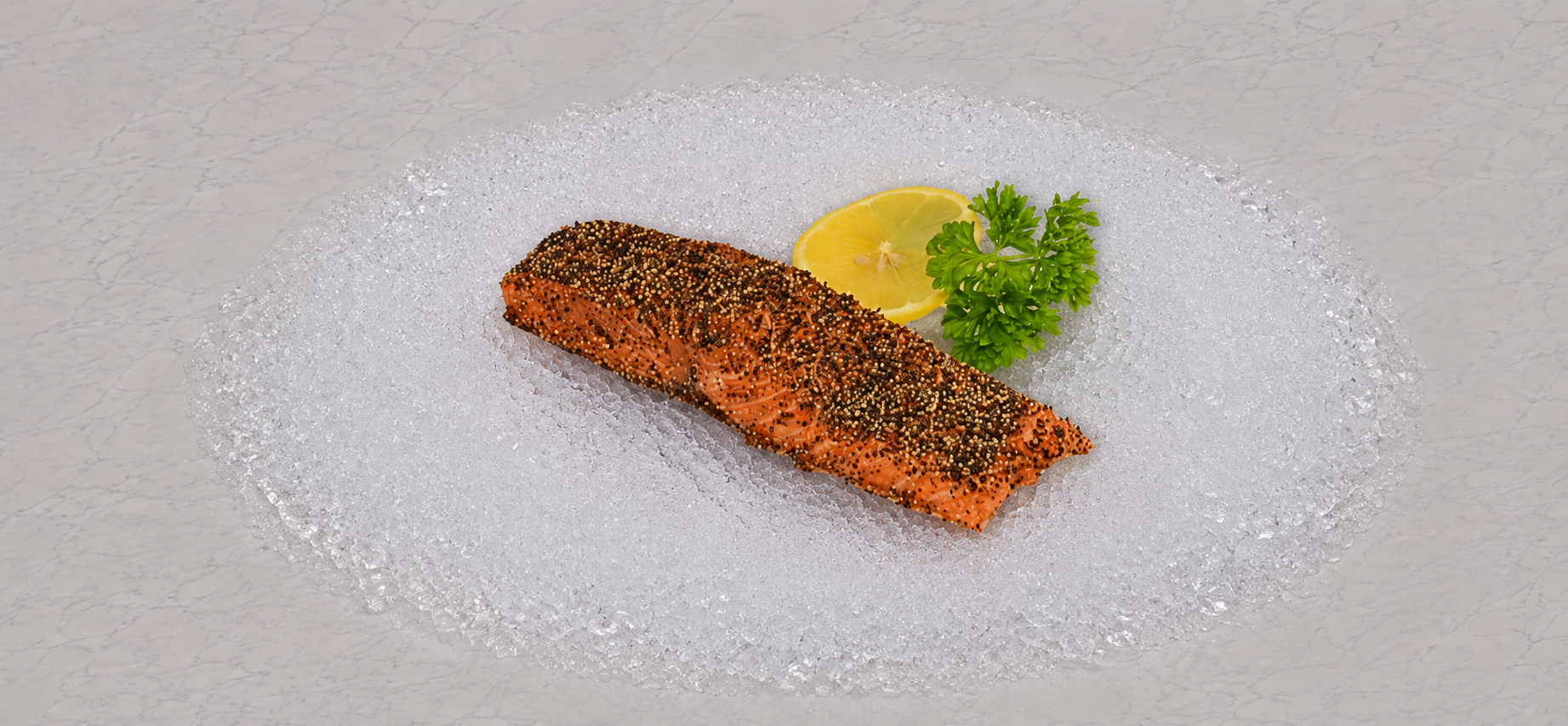 Hot smoked salmon w. pepper