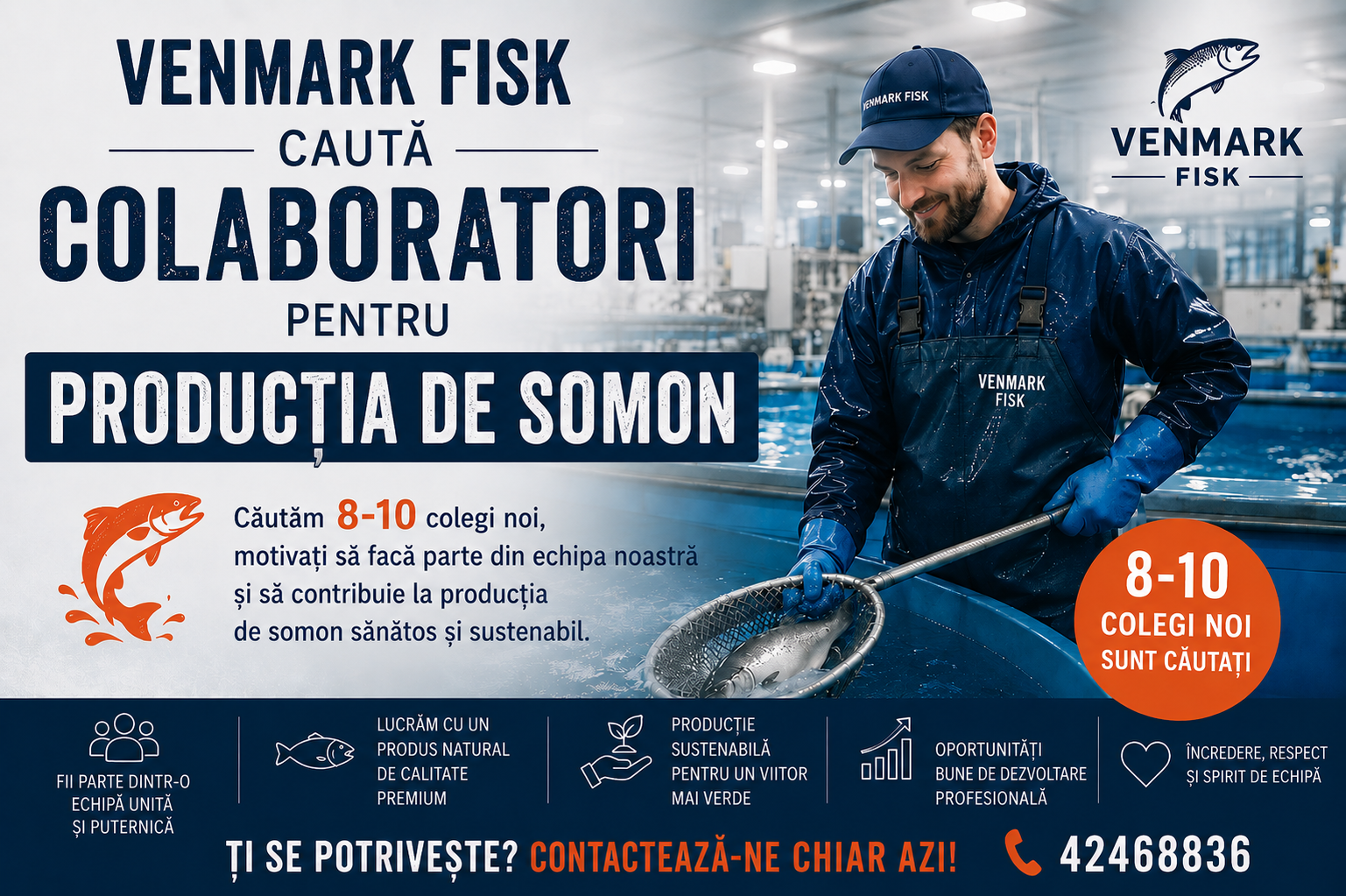Alătură-te producției noastre de somon